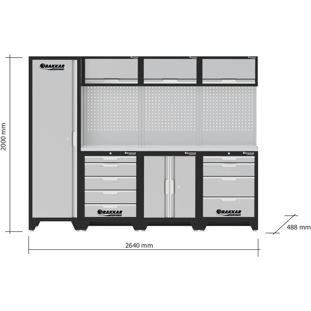 Mobilier d'atelier 4 éléments inox DRAKKAR - 72591