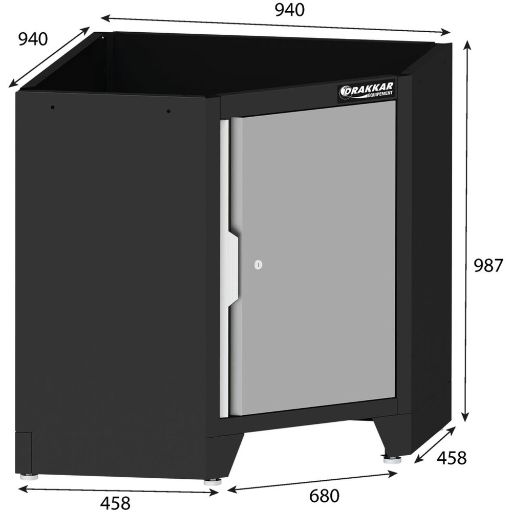 Meuble d'angle bas 1 porte avec 1 étagère DRAKKAR - 72626