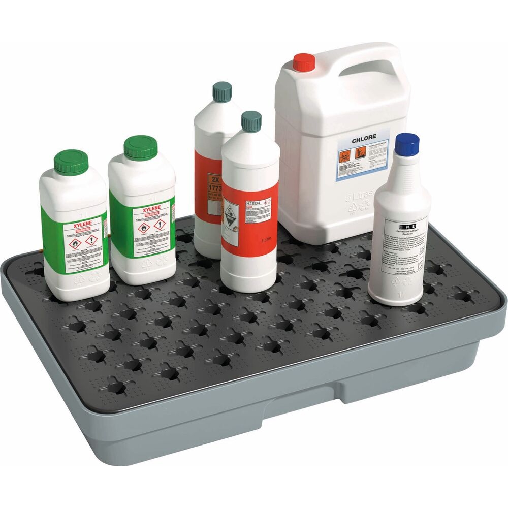 Bac de rétention 20L avec caillebotis 100% PE ultra bas DRAKKAR - 72804