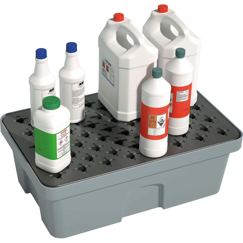 Bac de rétention 40L avec caillebotis 100% PE ultra bas DRAKKAR - 72806