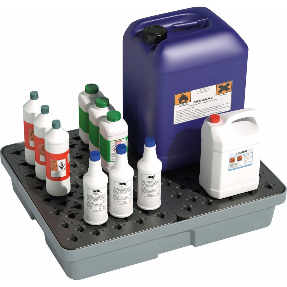 Bac de rétention 60L avec caillebotis 100% PE utra bas DRAKKAR - 72808