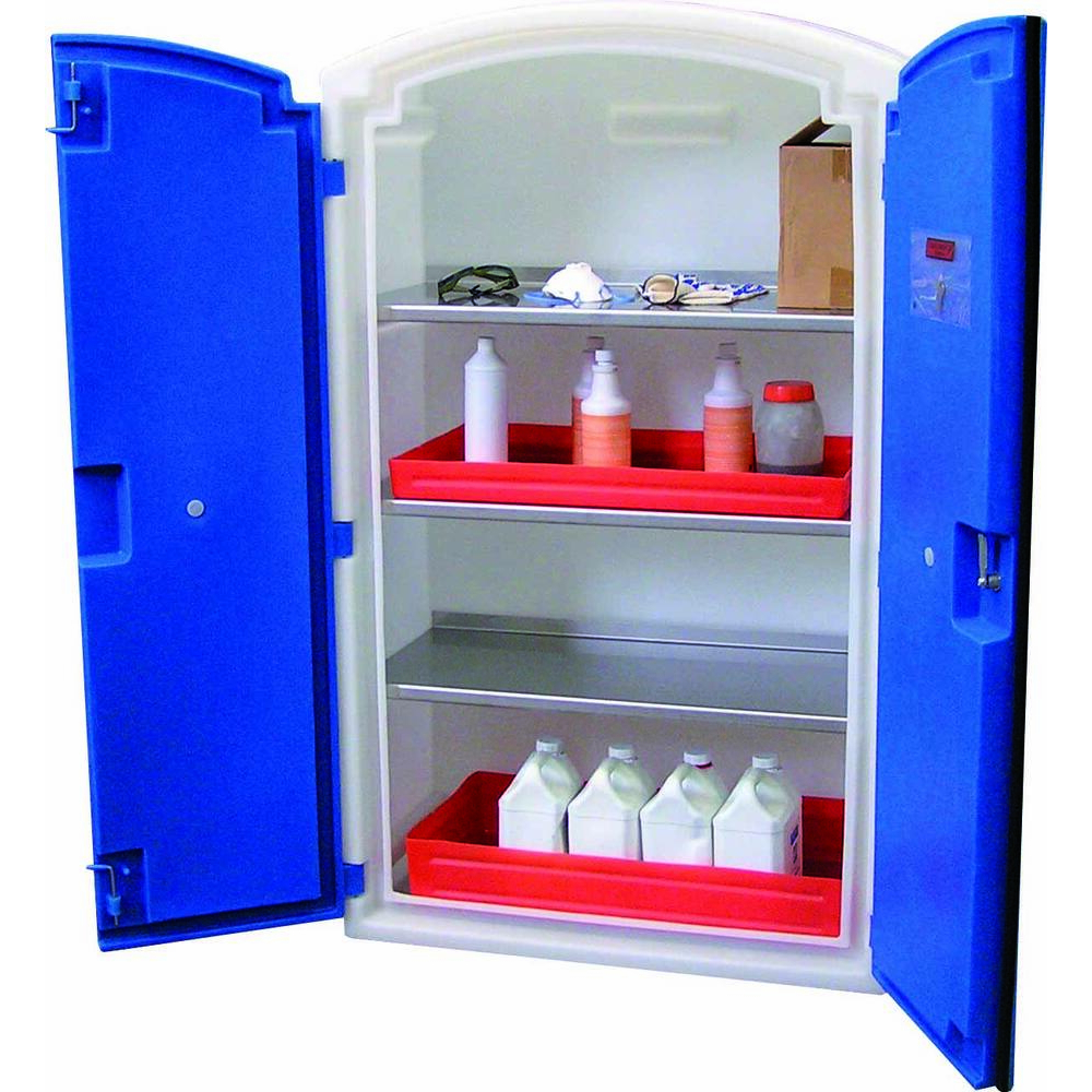 Armoire de rétention 100% PEHD 3 étagères inox pour produits corrosifs DRAKKAR - 72832