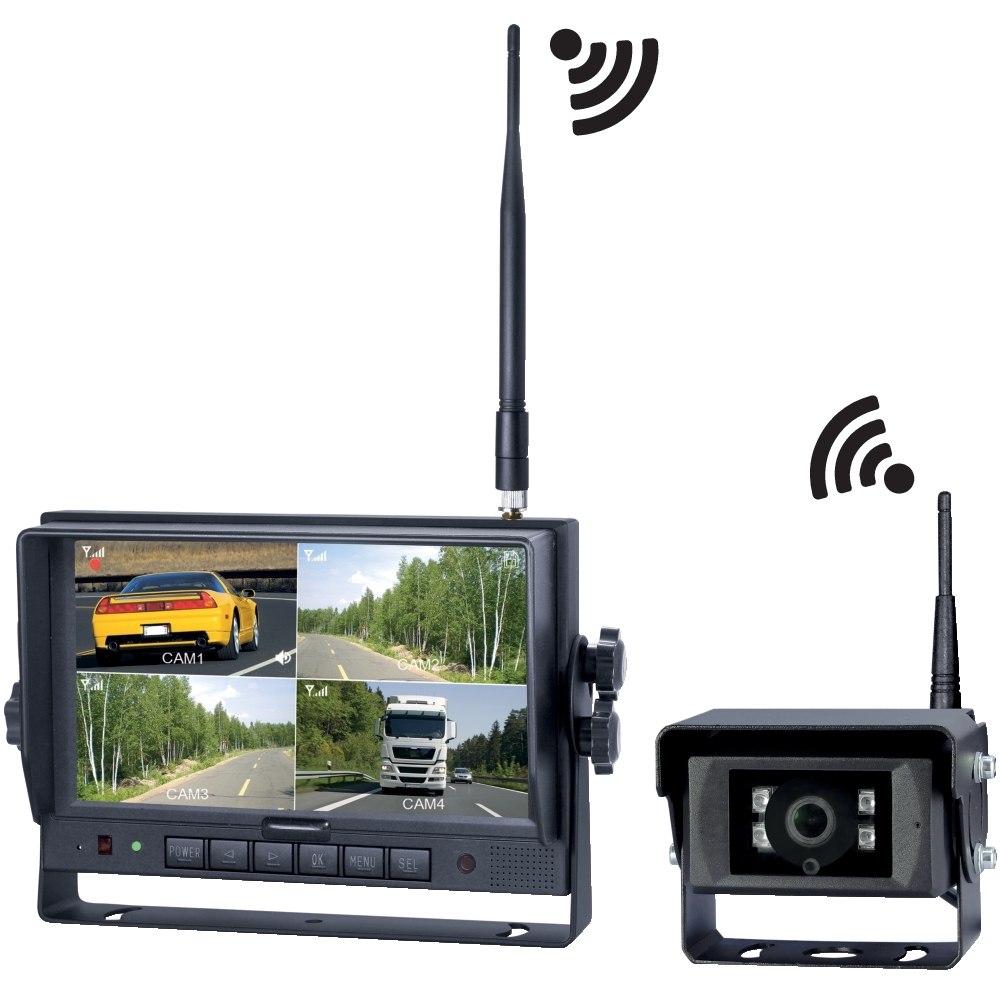 Caméra de recul 12/24V en kit - écran wifi 7