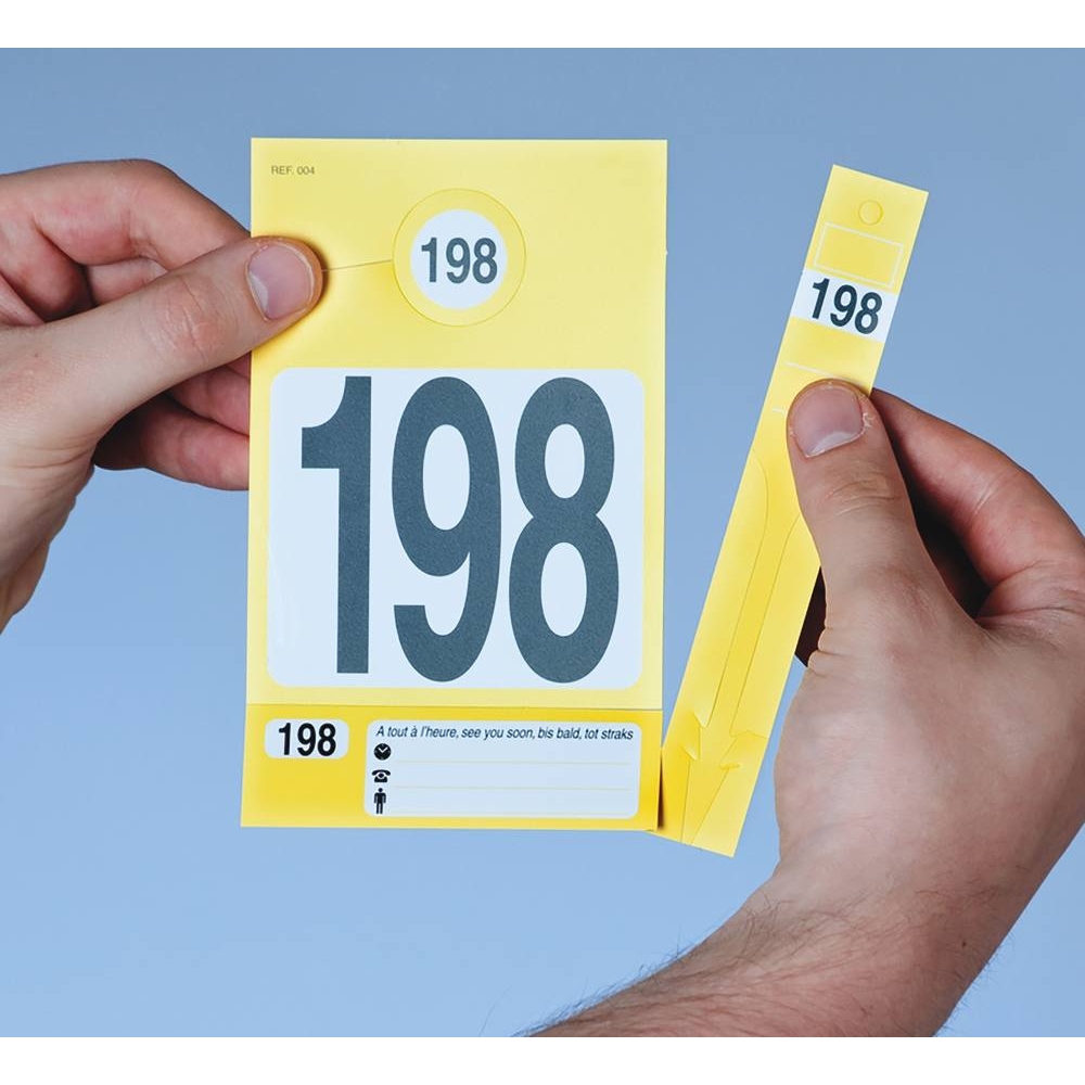 Jeu d'étiquettes et porte-clés jaune pour identification de véhicules - 300 pcs EICHNER - 74690