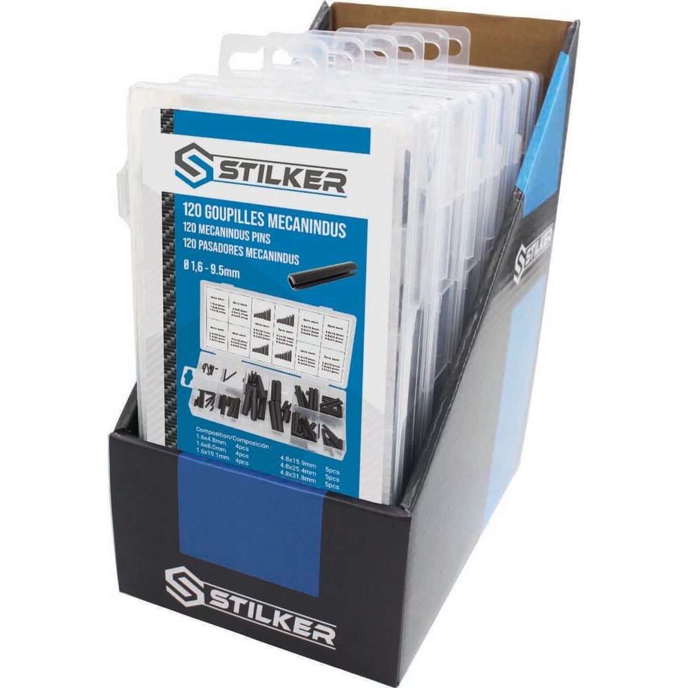 Goupilles mecanindus de 1,6 à 9,5mm - coffret de 120 pcs STILKER - 75715