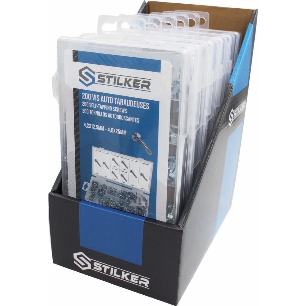 Vis auto-taraudeuses métal de 4,2x12,5mm à 4,8x25mm - coffret de 200 pcs STILKER - 75901