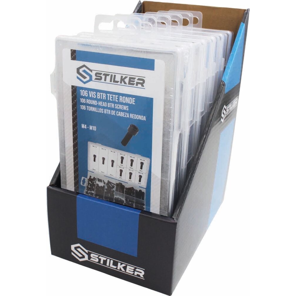 Vis BTR à tête ronde de M4 à M10 - coffret de 106 pcs STILKER - 75902