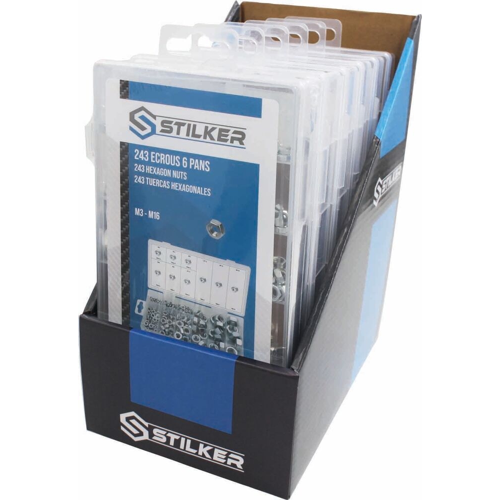 Ecrou hexagonal de M3 à M16 - coffret de 243 pcs STILKER - 76003