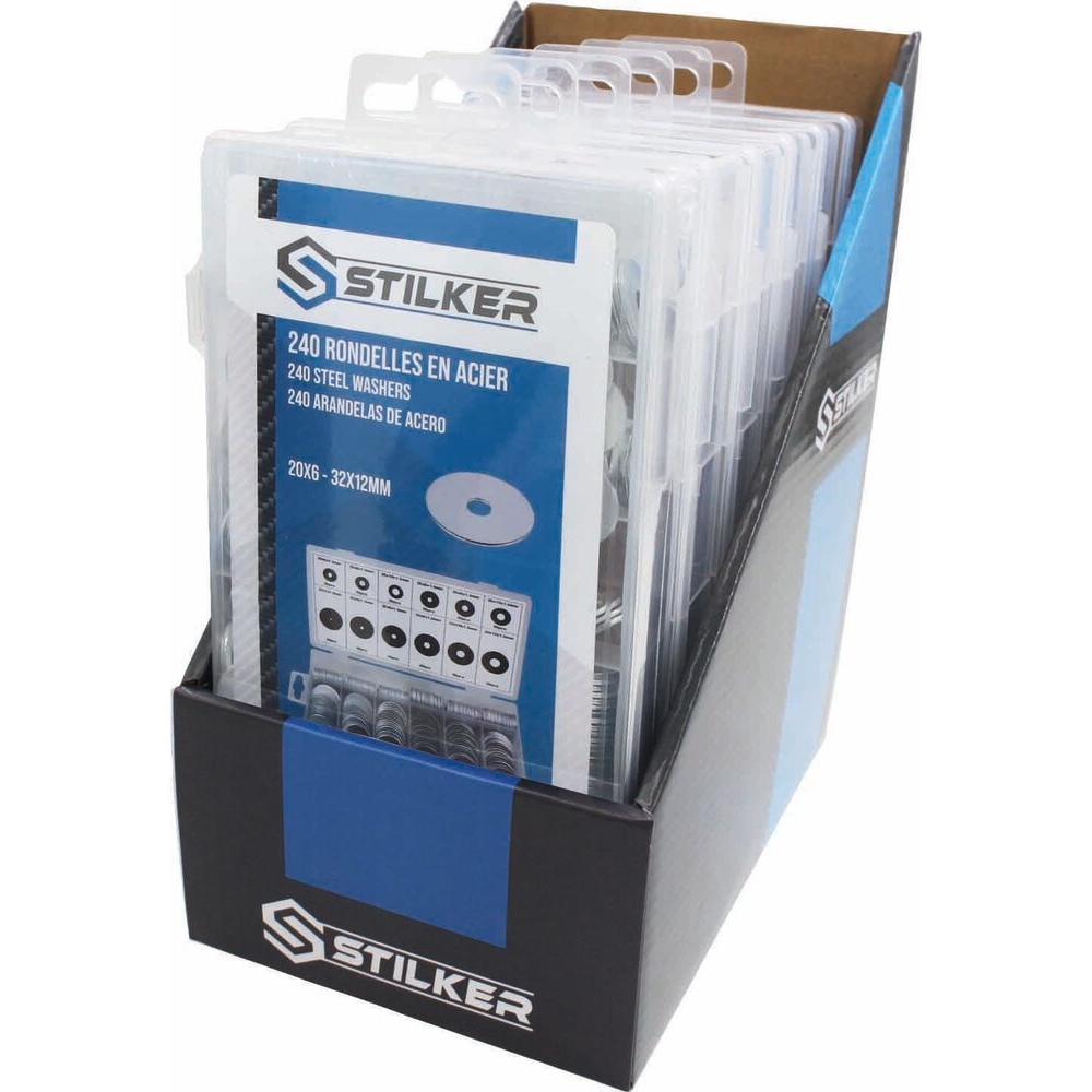 Rondelle en acier 6x20mm à 12x32mm - coffret de 240 pcs STILKER - 76201