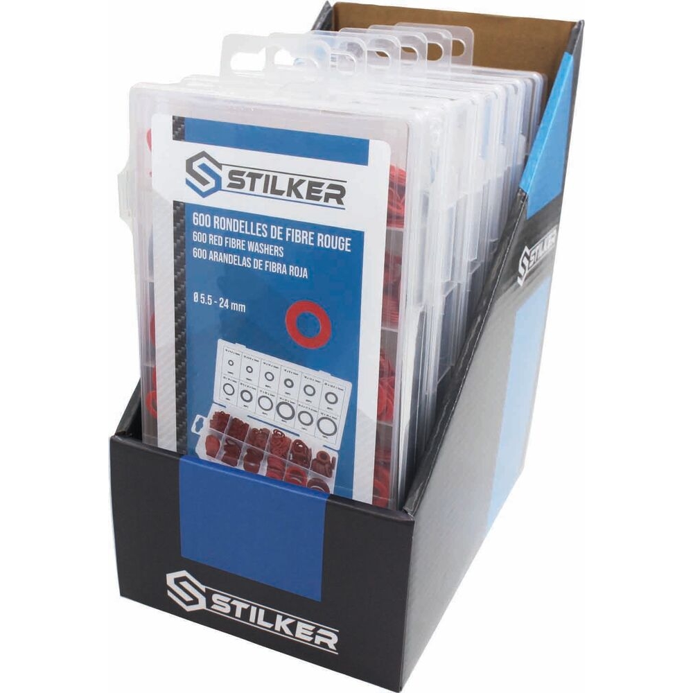 Joints fibre rouge 10 à 32mm (ext.) - coffret de 600 pcs STILKER - 76208