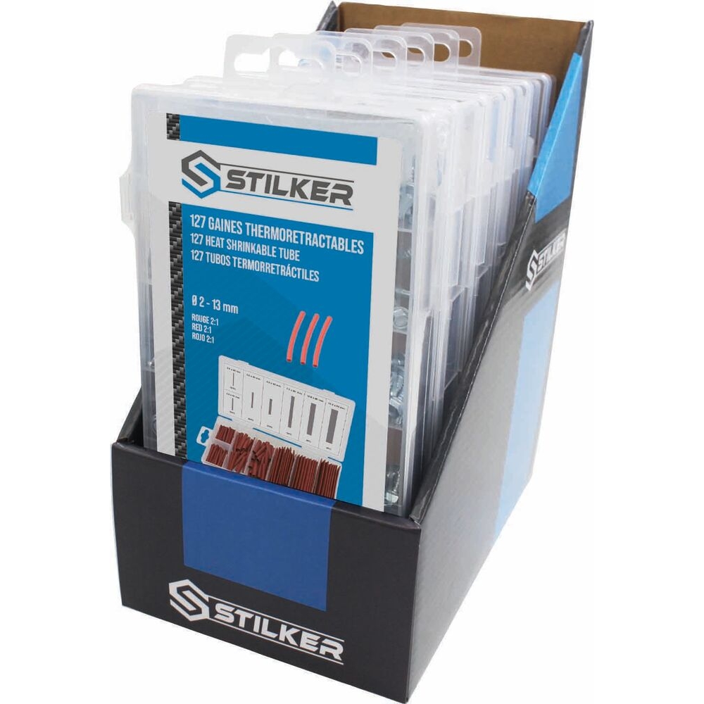 Gaine thermorétractable rouge retreint 2:1 - Coffret de 127 pcs STILKER - 77931