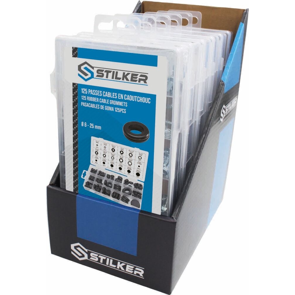 Passe-câbles en caoutchouc - coffret de 125 pcs STILKER - 77970