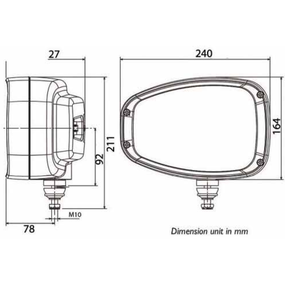 Phare avant LED 12/24V 5 fonctions avec clignotant gauche homologué sur route ABL - 79352