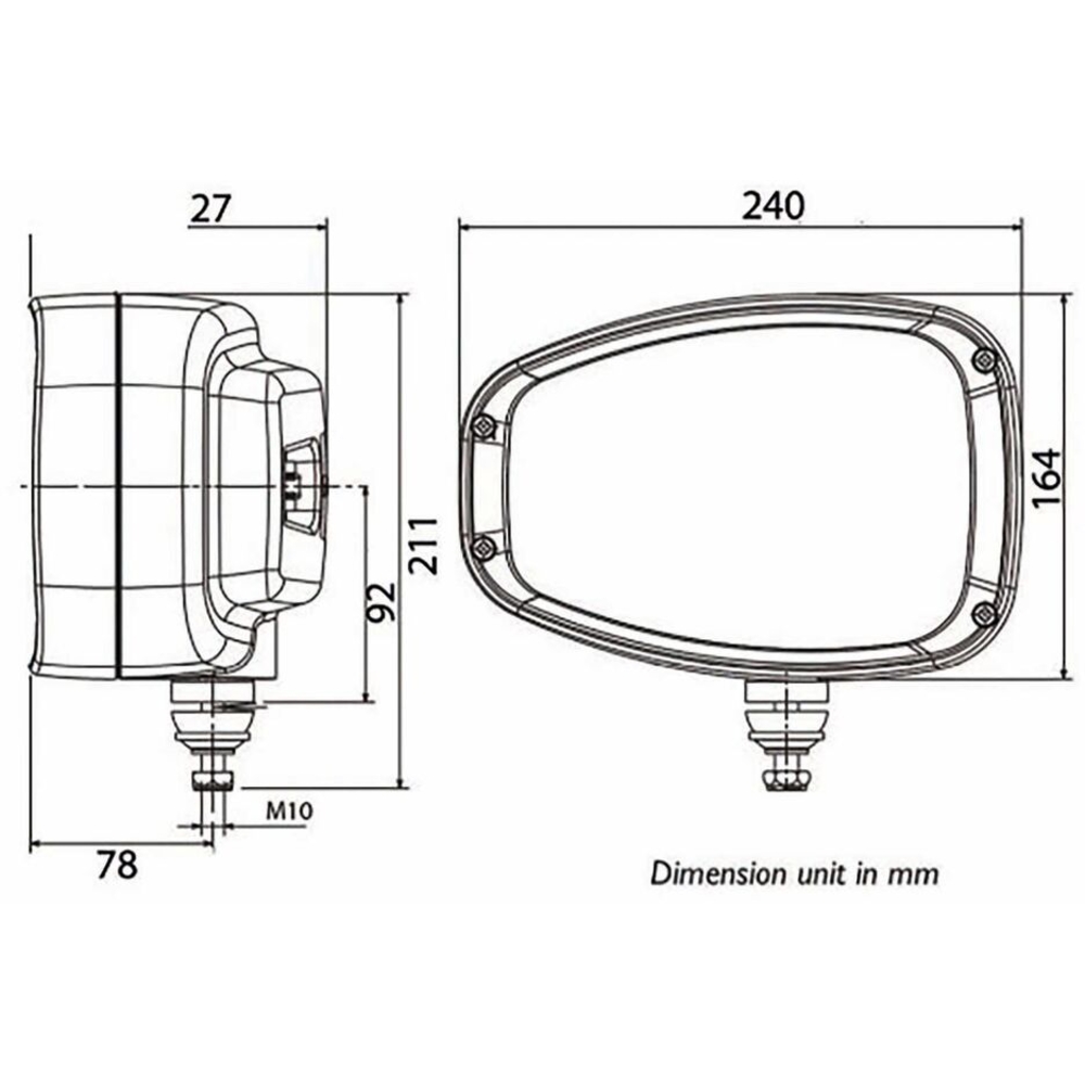 Phare avant LED 12/24V 5 fonctions avec clignotant droit homologué sur route ABL - 79353
