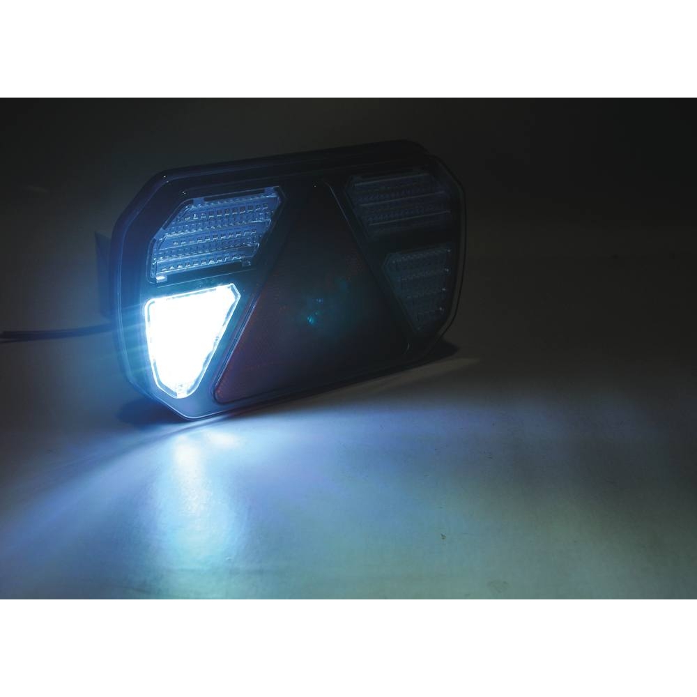 Feu arrière rectangle droit LED 12V 7 fonctions 245x150mm SODIFLASH - 79581