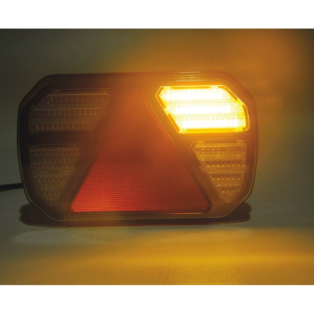 Feu arrière rectangle droit LED 12V 7 fonctions 245x150mm SODIFLASH - 79581