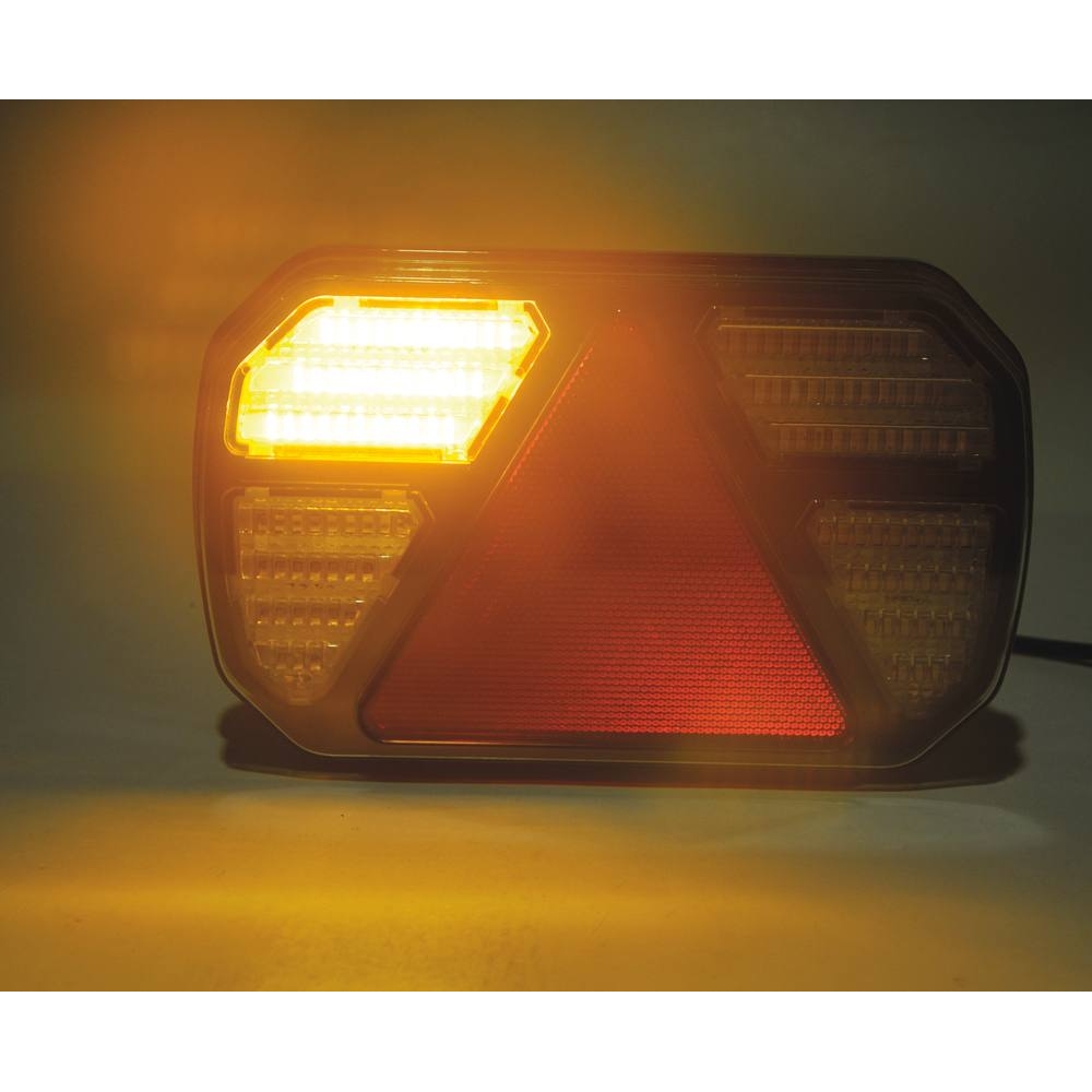 Feu arrière rectangle LED 12V 7 fonctions 245x150mm - lot droit et gauche SODIFLASH - 79582