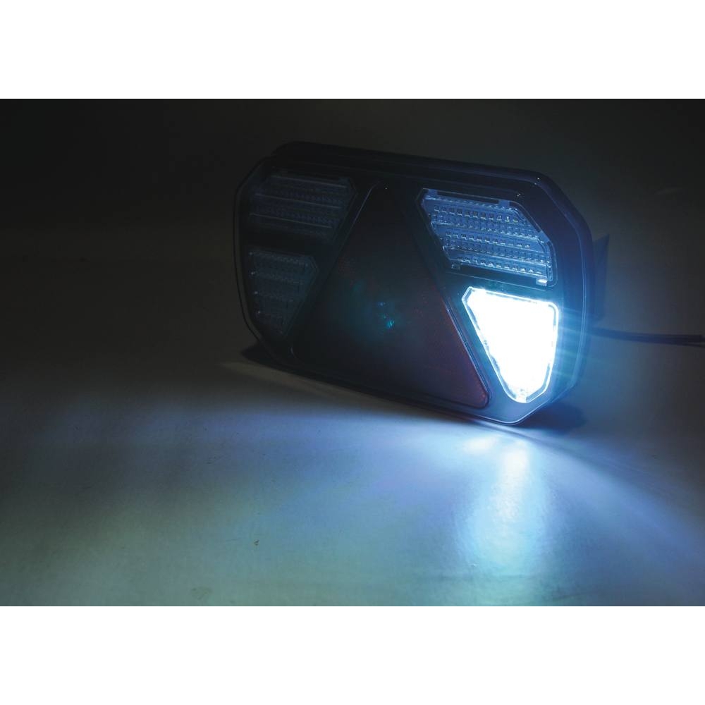 Feu arrière rectangle LED 12V 7 fonctions 245x150mm - lot droit et gauche SODIFLASH - 79582