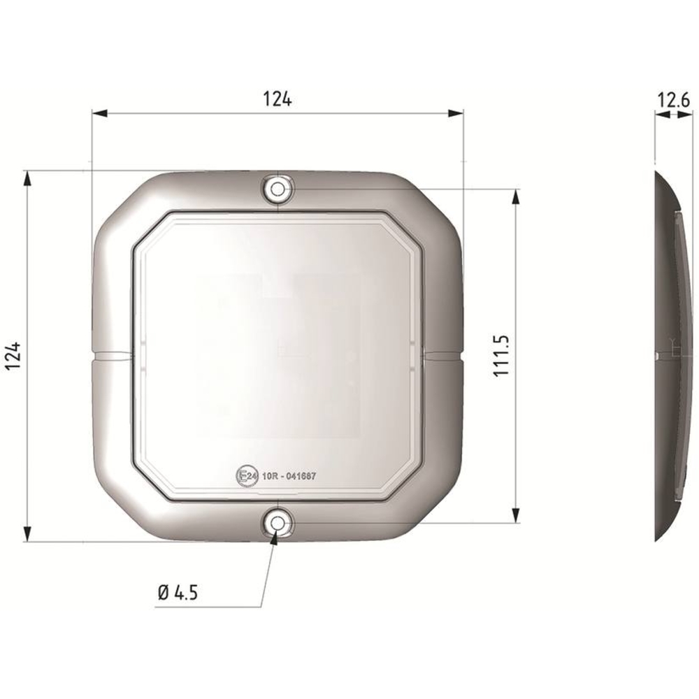 Plafonnier carré extra plat LED 10/30V 1250 lumens 124x124x12mm SACEX - 79650