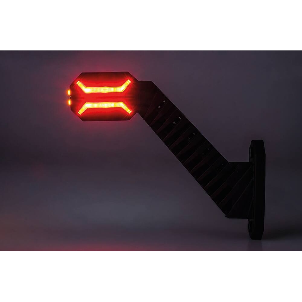 Feu de gabarit LED 12/24V rouge/blanc/orange déporté coudé 200mm - côté gauche SODIFLASH - 79841