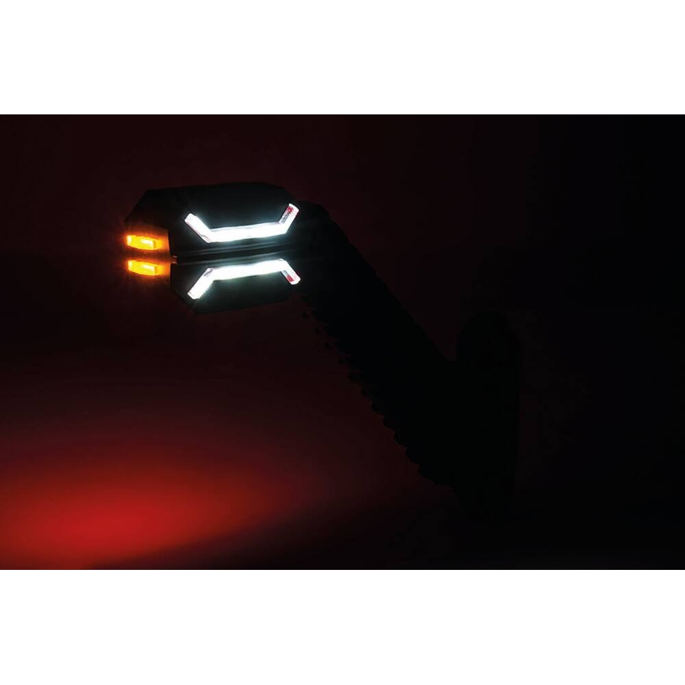 Feu de gabarit LED 12/24V rouge/blanc/orange déporté coudé 200mm - côté droit SODIFLASH - 79842