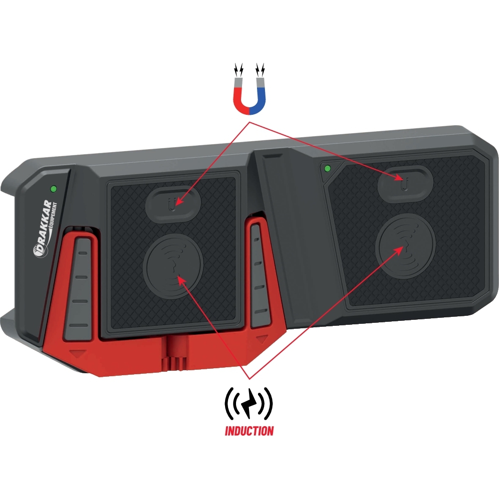 Chargeur par induction double avec support pour téléphone portable DRAKKAR - 82225