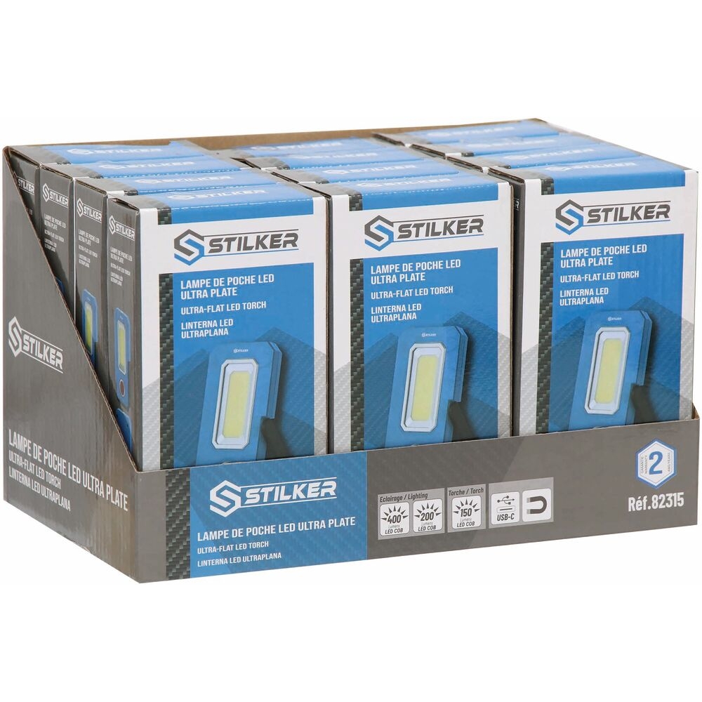 Lampe de poche LED ultra plate 400 lumens rechargeable STILKER - 82315