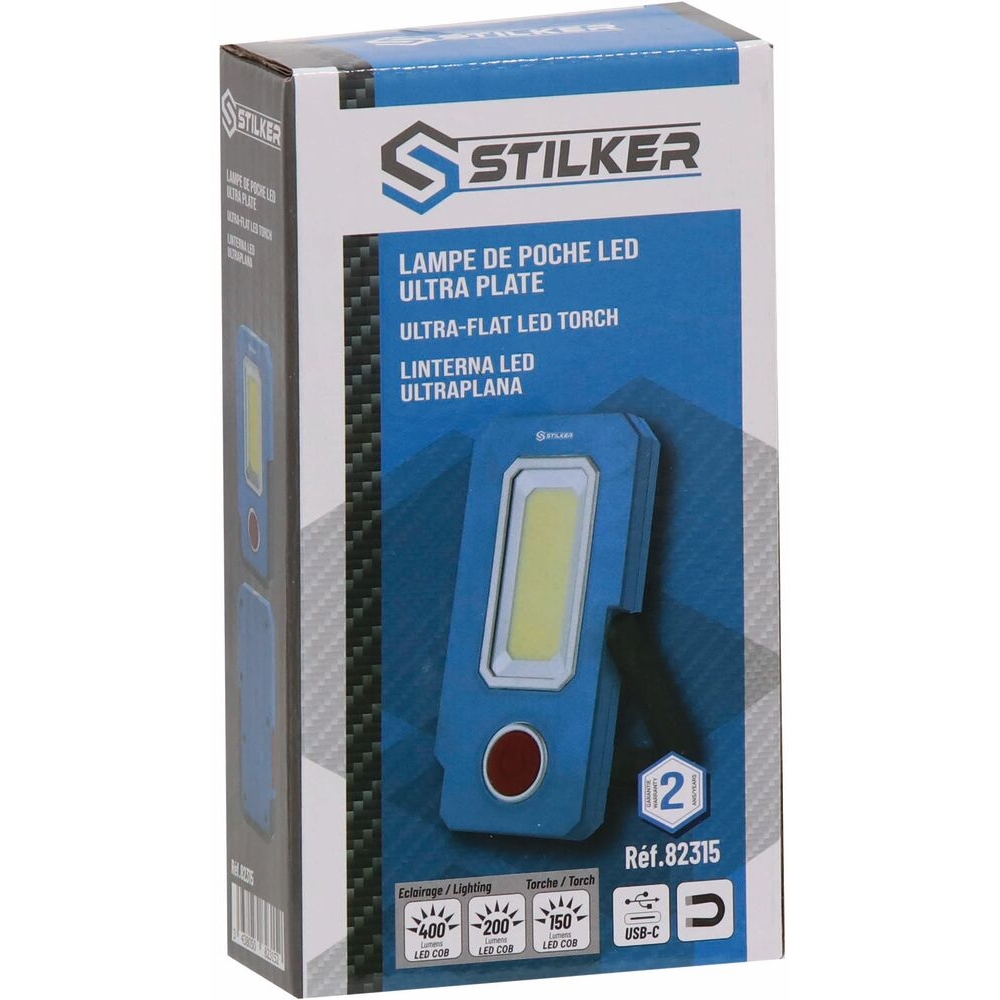 Lampe de poche LED ultra plate 400 lumens rechargeable STILKER - 82315