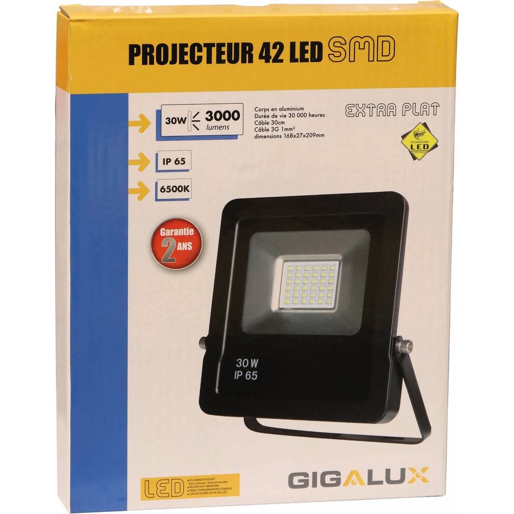 Projecteur LED extra plat 230V 30W GIGALUX - 82412