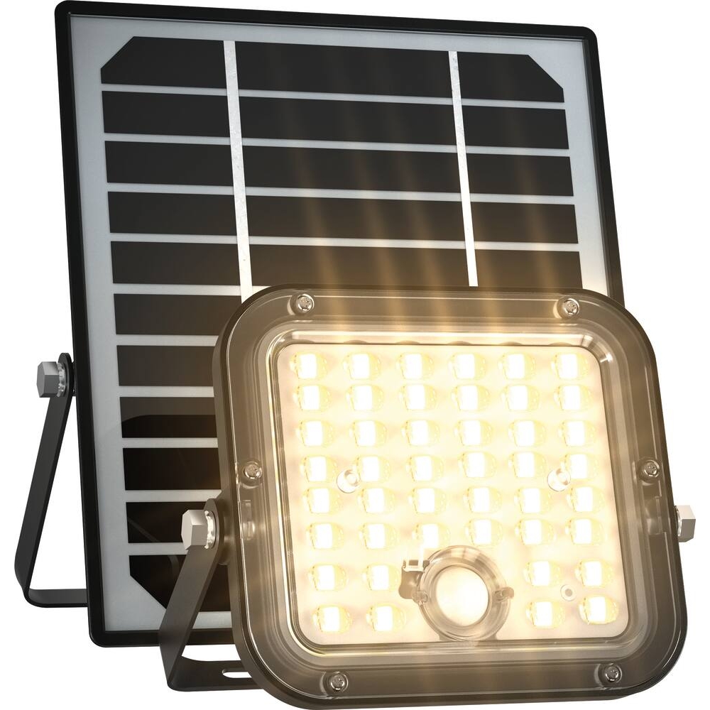 Projecteur LED solaire 1500 lumens 10W avec détecteur et télécommande - Panneau déporté DRAKKAR - 82462