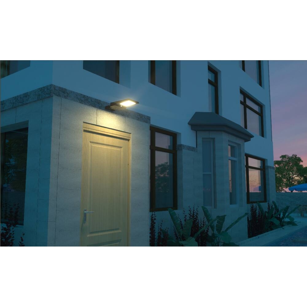 Lampadaire solaire LED 3000 lumens 25W avec détecteur DRAKKAR - 82471