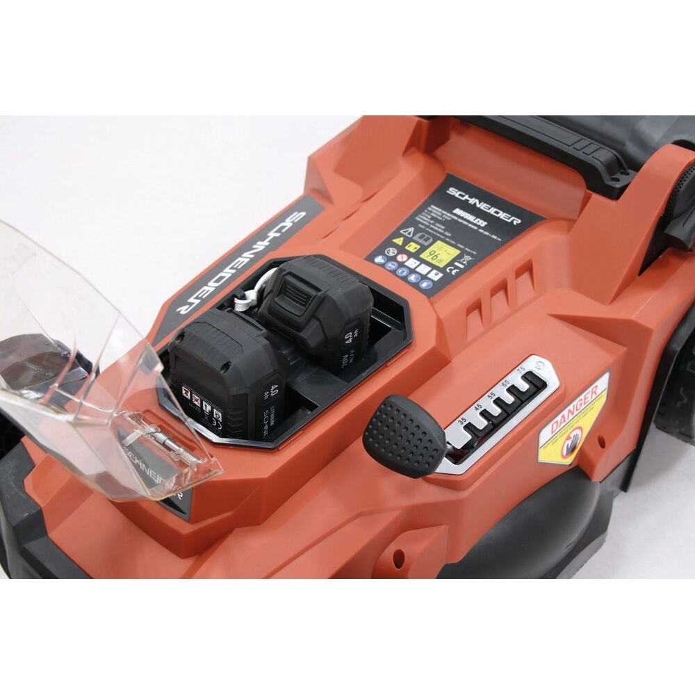 Tondeuse sur batterie Ø 430mm - Bac 50L - 2 batteries 4Ah - chargeur double 3A SCHNEIDER ELECTRO - 83538