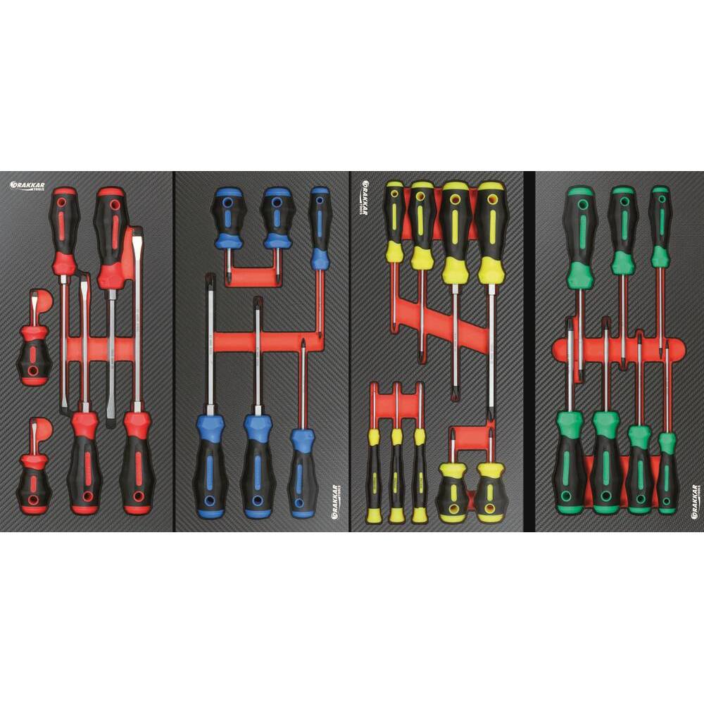 Servante d'atelier XXL 7 tiroirs composée de 254 outils - modules carbone - DRAKKAR TOOLS - 83920