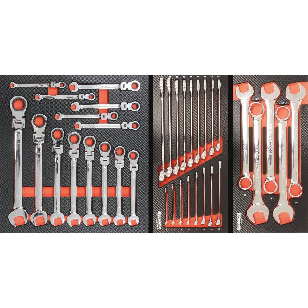 Servante d'atelier XXL 7 tiroirs composée de 254 outils - modules carbone - DRAKKAR TOOLS - 83920