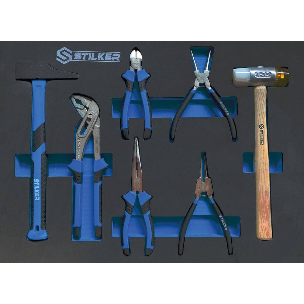 Servante d'atelier 7 tiroirs composée de 147 outils - modules mousse STILKER - 83932