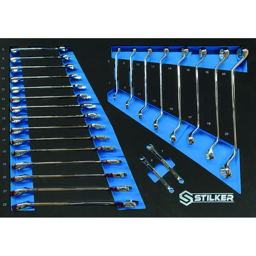 Servante d'atelier 7 tiroirs composée de 273 outils - modules mousse STILKER - 83953