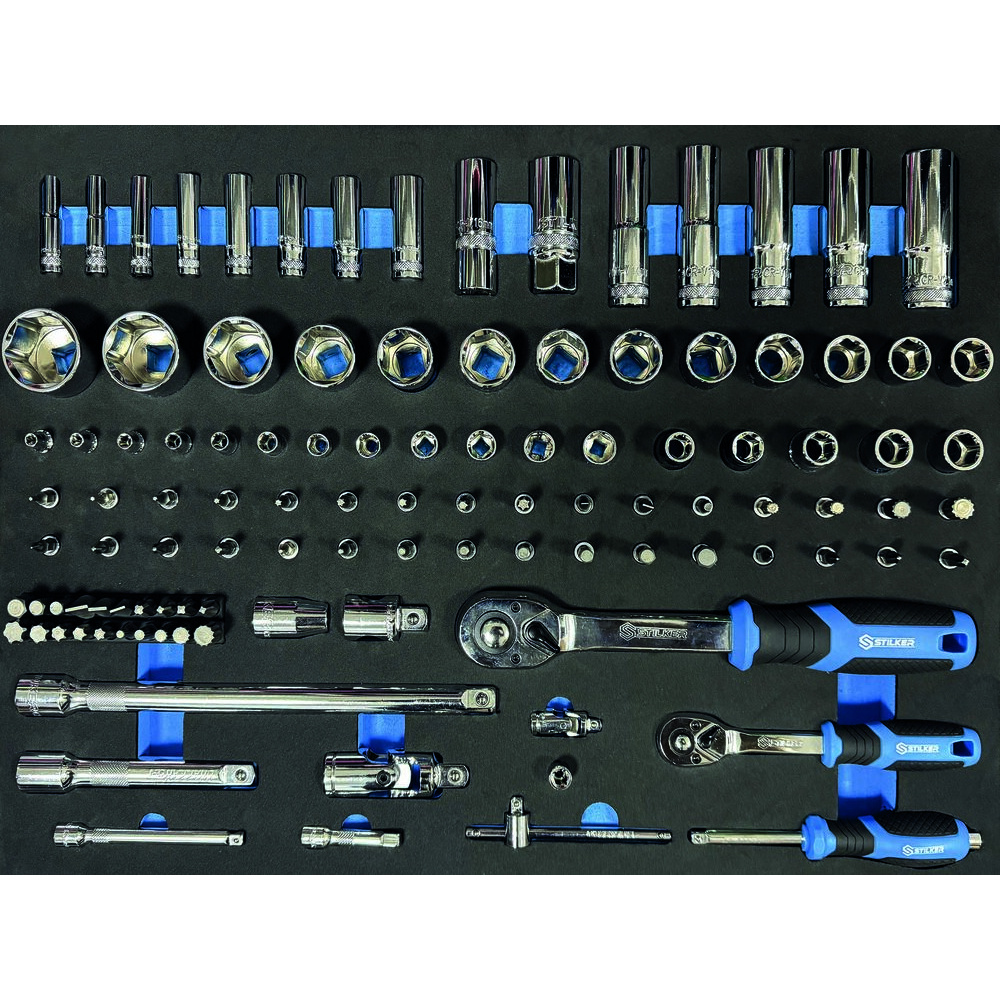 SERVANTE D'ATELIER 7 TIROIRS COMPOSÉE DE 273 OUTILS - MODULES MOUSSE - STILKER - 83953