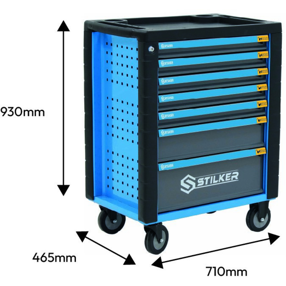 Servante d'atelier 7 tiroirs composée de 273 outils - modules mousse STILKER - 83953