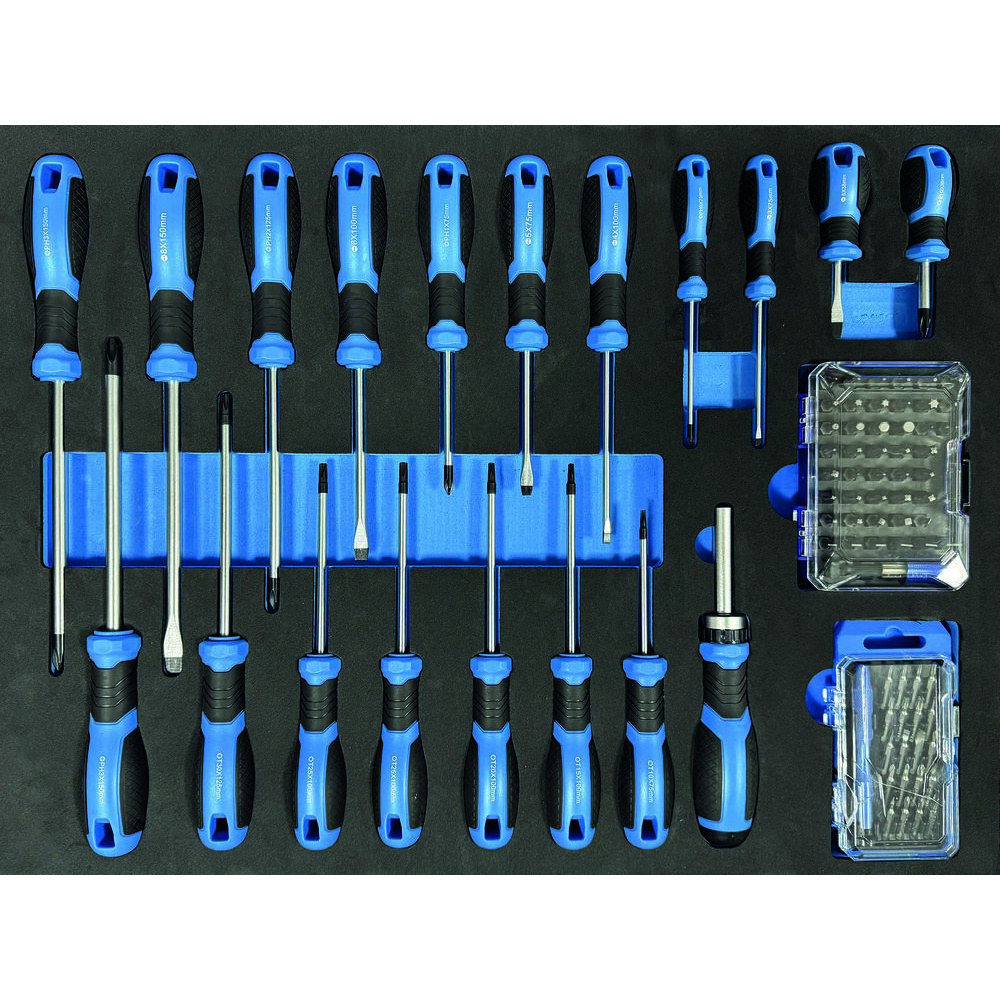 SERVANTE D'ATELIER 7 TIROIRS COMPOSÉE DE 273 OUTILS - MODULES MOUSSE - STILKER - 83953