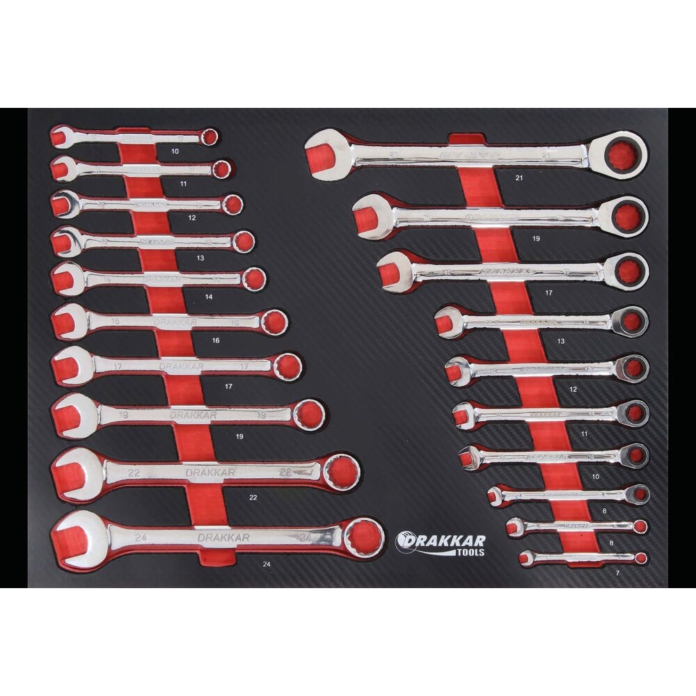 SERVANTE 10 TIROIRS DRAKKAR EQUIPEMENT 72540 + 4 MODULES CARBONE - 176 OUTILS - DRAKKAR TOOLS - 83985