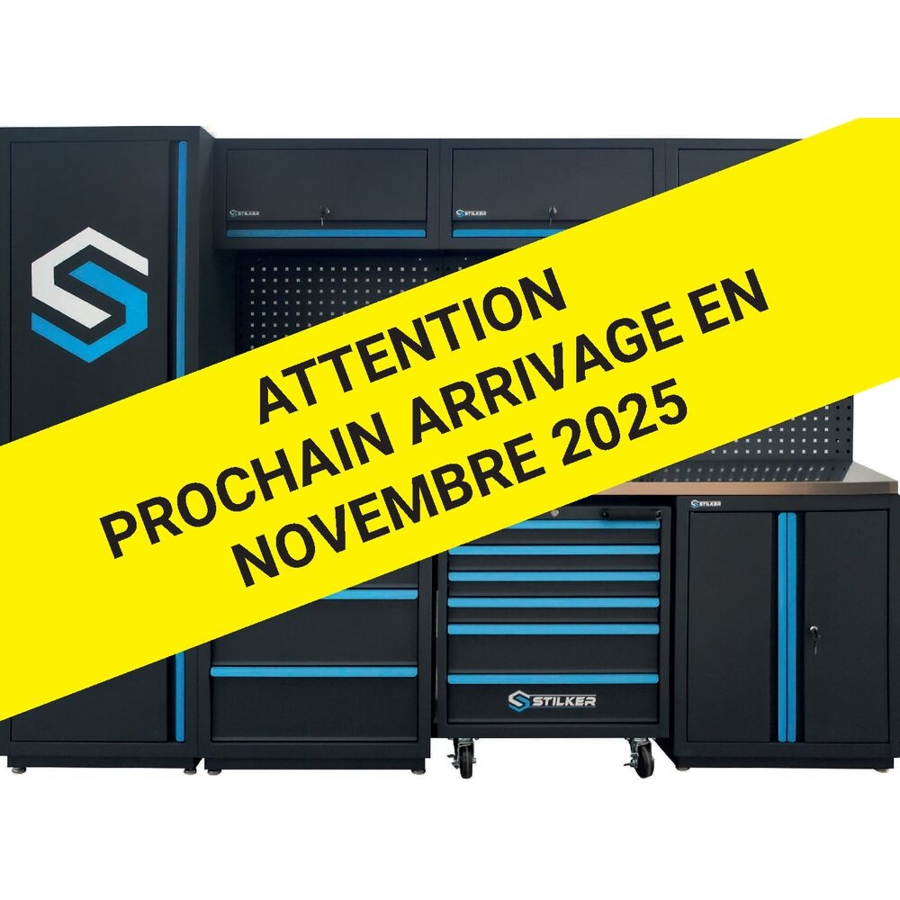 Mobilier d'atelier 4 éléments plateau inox 38mm - 147 outils STILKER - 84084