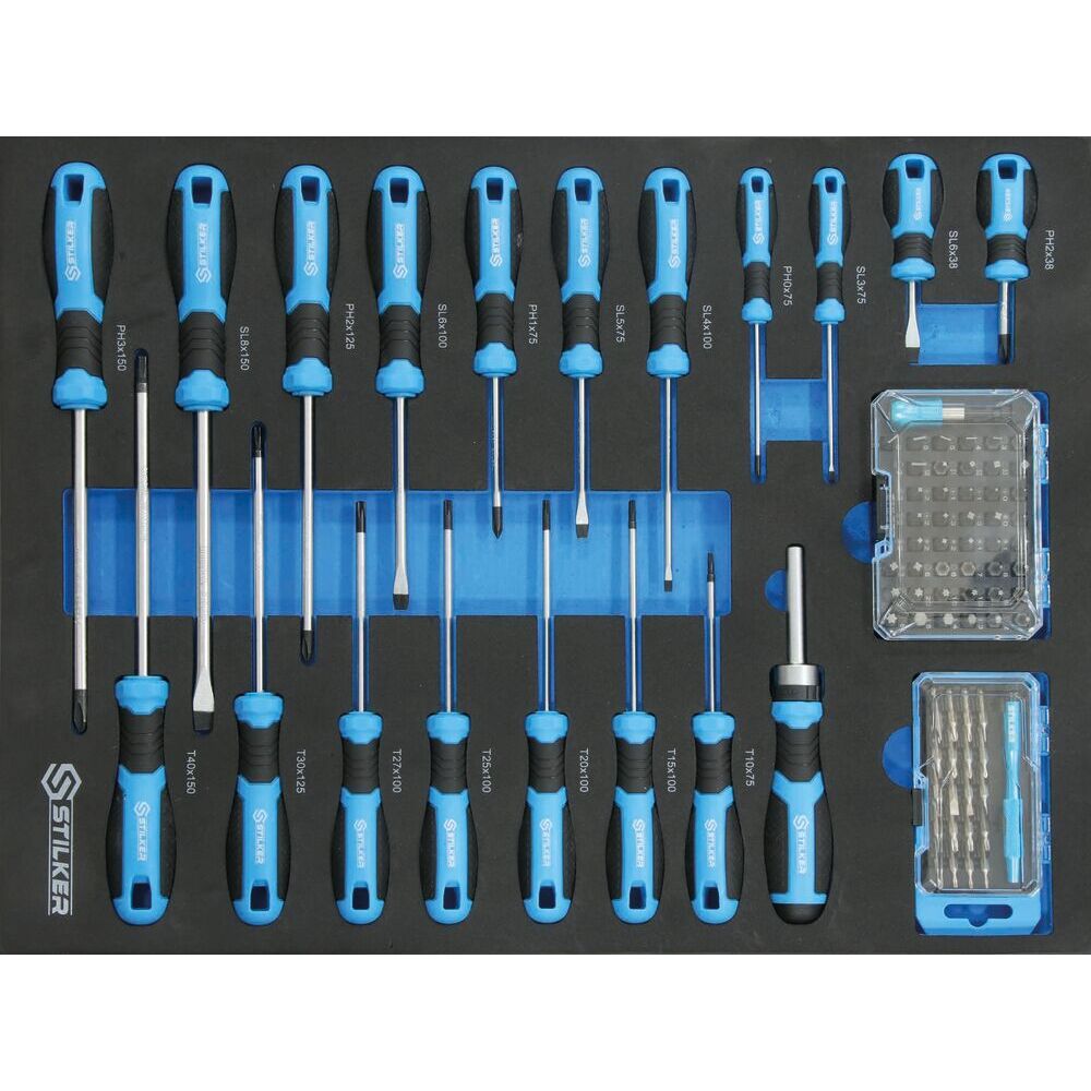 Mobilier d'atelier 4 éléments plateau inox 38mm - 247 outils - STILKER - 84085