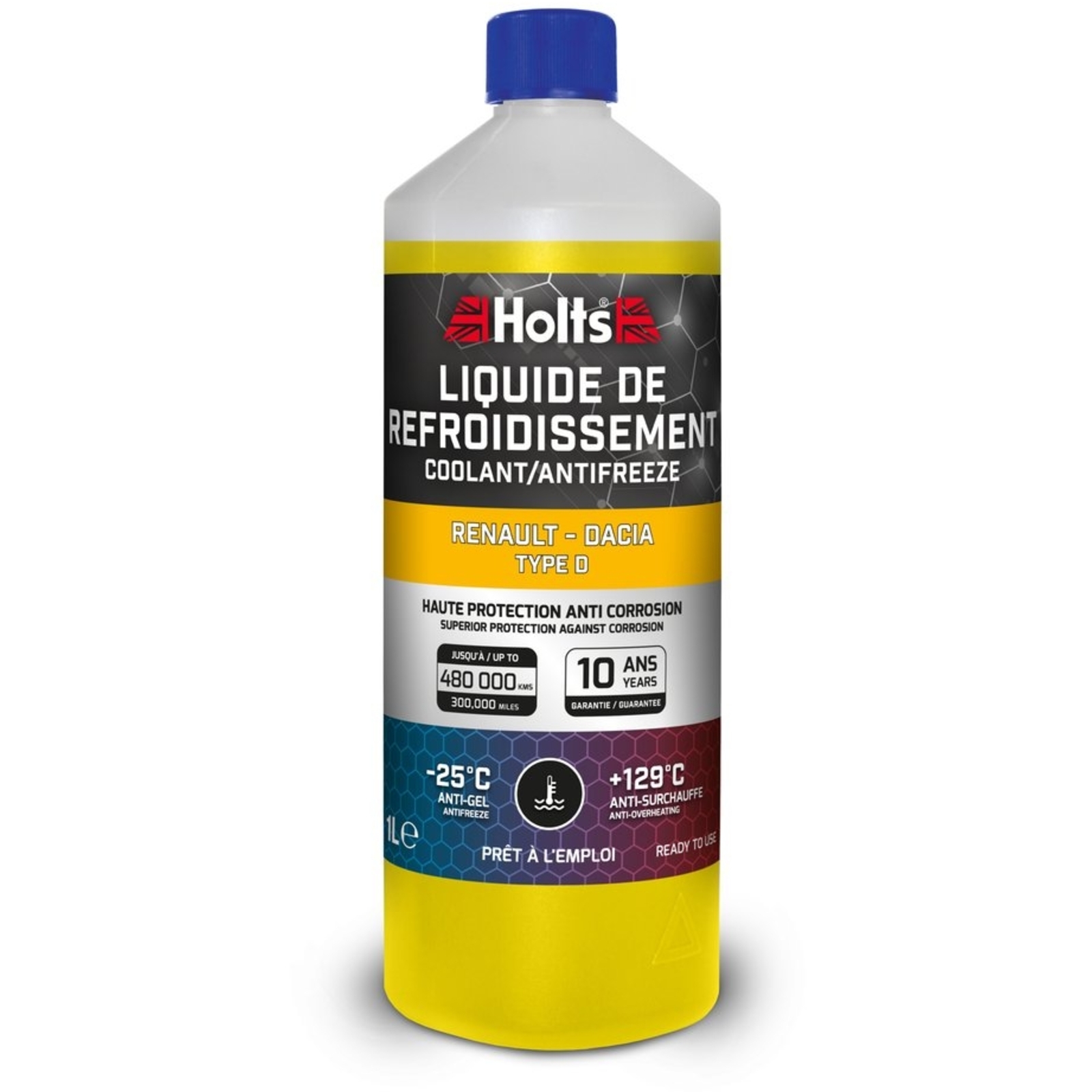 Liquide de refroidissement dédié Renault-Dacia type D - bidon de 1L HOLTS - HO012455