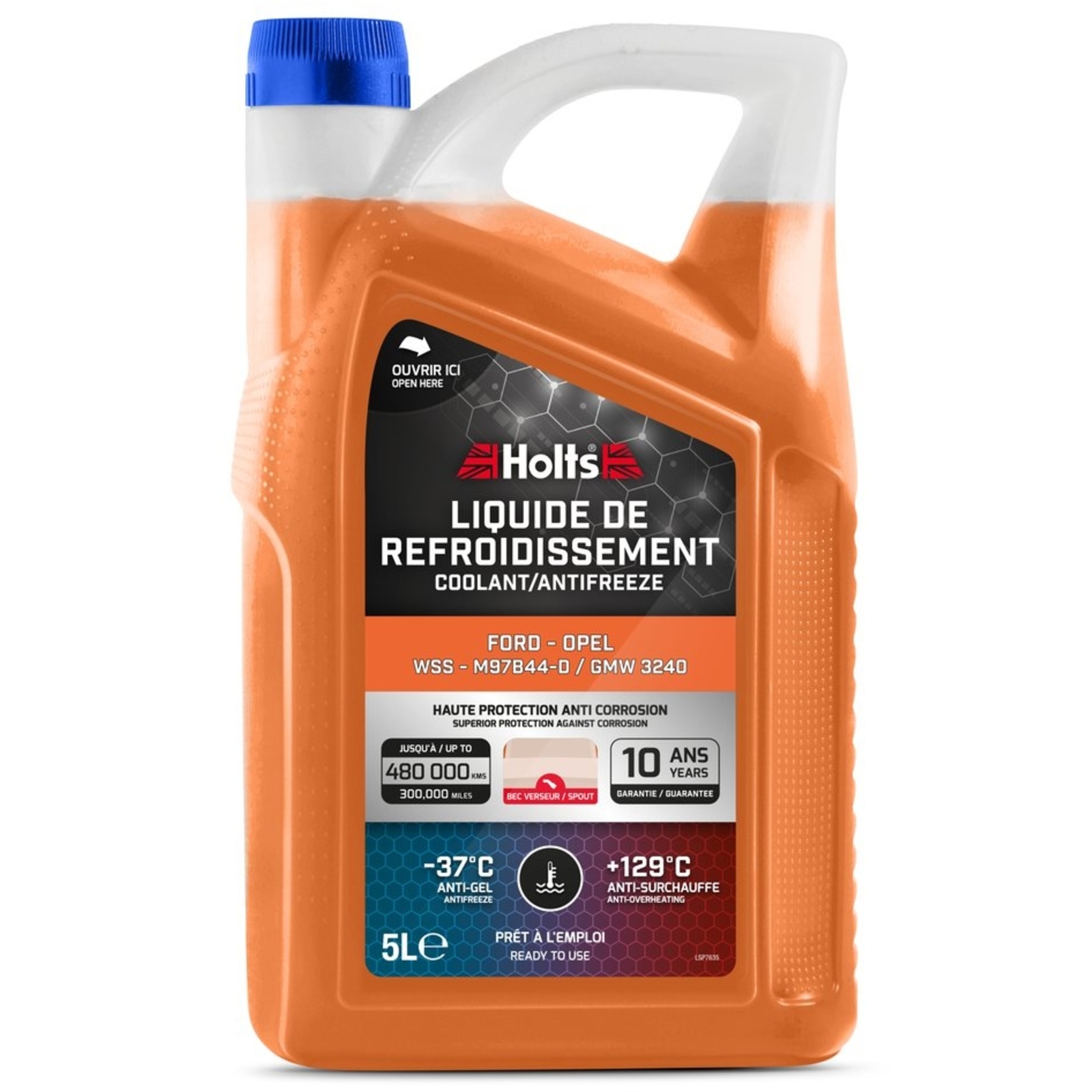 Liquide de refroidissement dédié Ford/ Opel WSS - M97B44-D / GMW 3240 - bidon 5L HOLTS - HO012523