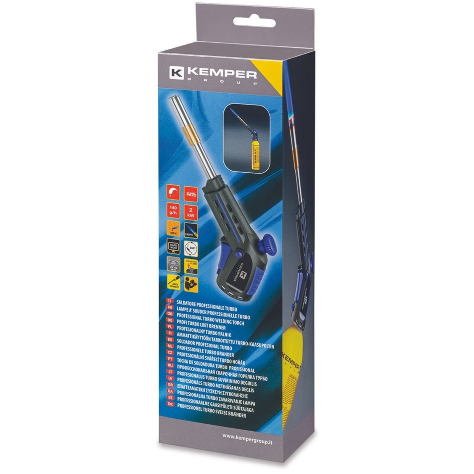 Chalumeau professionnel allumage Piezo pour cartouche 7/16