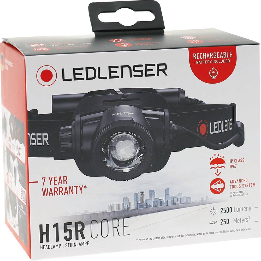 Lampe frontale LED H15R CORE 2500 lumens rechargeable - focus LEDLENSER - LL502123