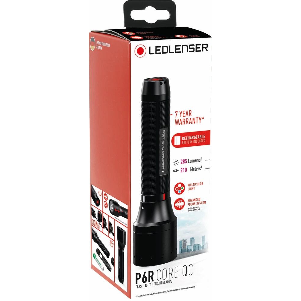 Lampe torche led P6R CORE QC 270 lumens rechargeable - multicolore LEDLENSER - LL502517