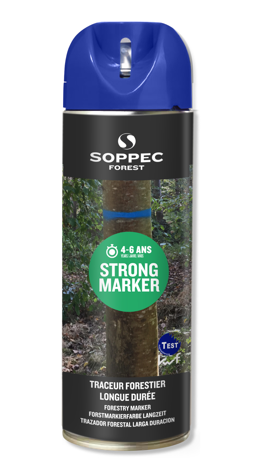 Bombe de peinture - Traceur forestier longue durée non fluorescent bleu 4-6 ans strong marker SOPPEC - 131701o