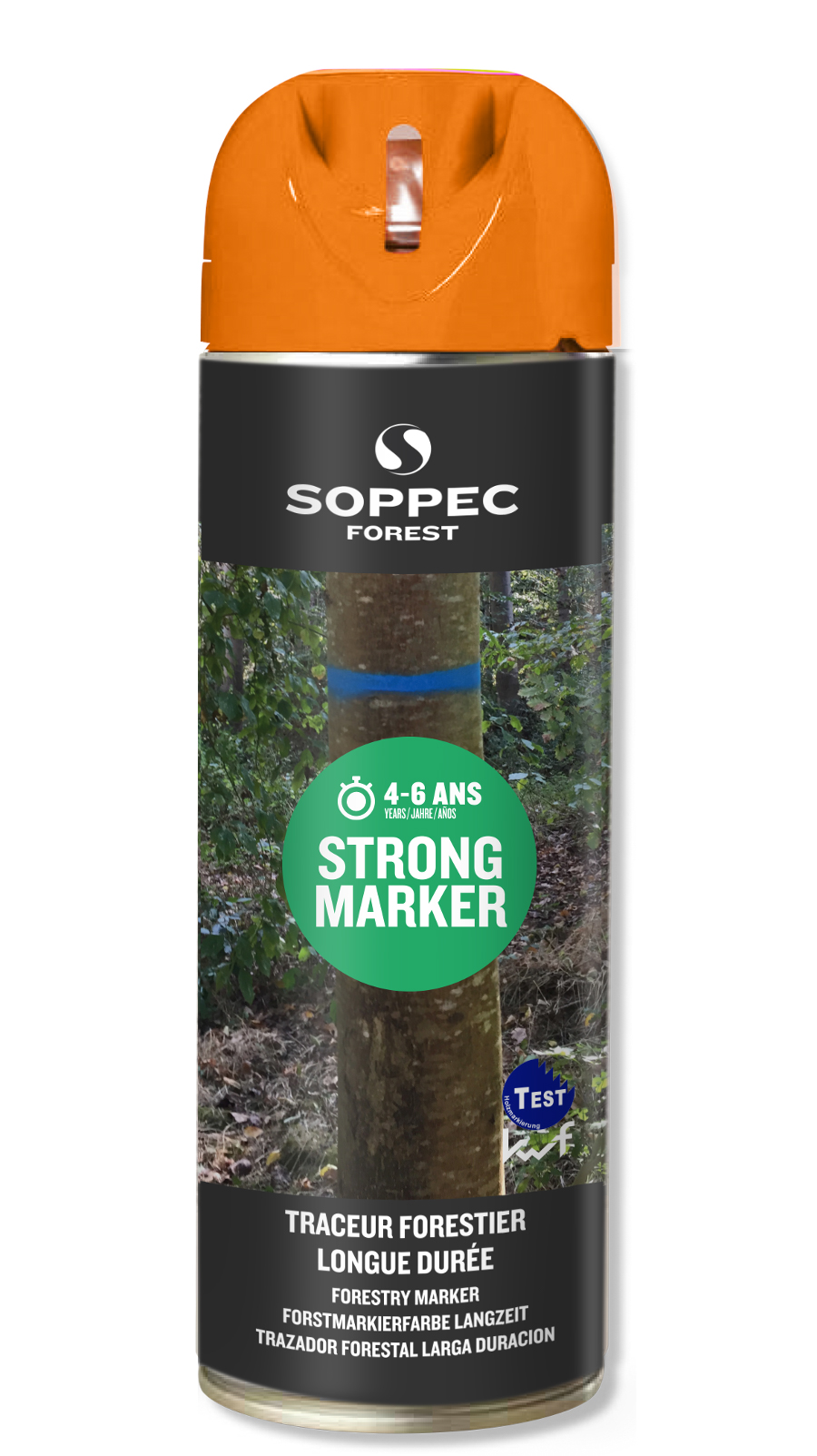 Bombe de peinture - Traceur forestier SOPPEC longue durée non fluorescent orange 4-6 ans strong marker - 131706