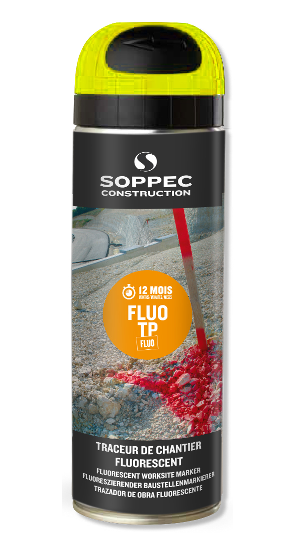 Bombe de peinture - Traceur SOPPEC de chantier fluo tp jaune 9-12 mois - 141517